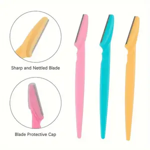 5-Piece & 10-Piece Safety Eyebrow Trimmer Straight Handle Anti-Cut Design Unisex Beginner Friendly Grooming Tool for Men Women