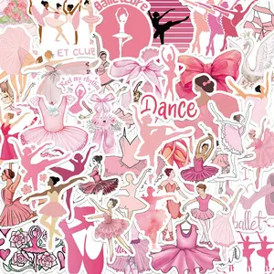 Ballet Dancer Flower Pattern Sticker, 50/1000pcs/set Self Adhesive Decals, Decor Sticker for Gift Greeting Card Water Bottle Laptop Phone, Ornaments