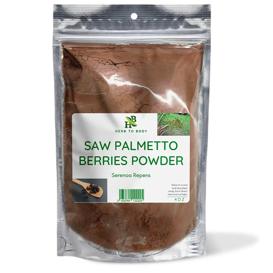 Saw Palmetto Berries Powder - 4 oz (113 g) | Health & Nutrition Wellness Supplement | Powdered Supplement Drink Mix |  Herb To Body
