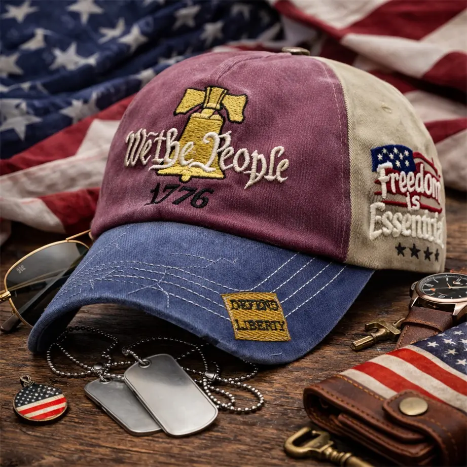 Vintage American Flag Trucker Hat For Men Women, We The People 1776 Patriotic Cap, Distressed Retro Usa Baseball Hat, Freedom Style Outdoor Casual Adjustable