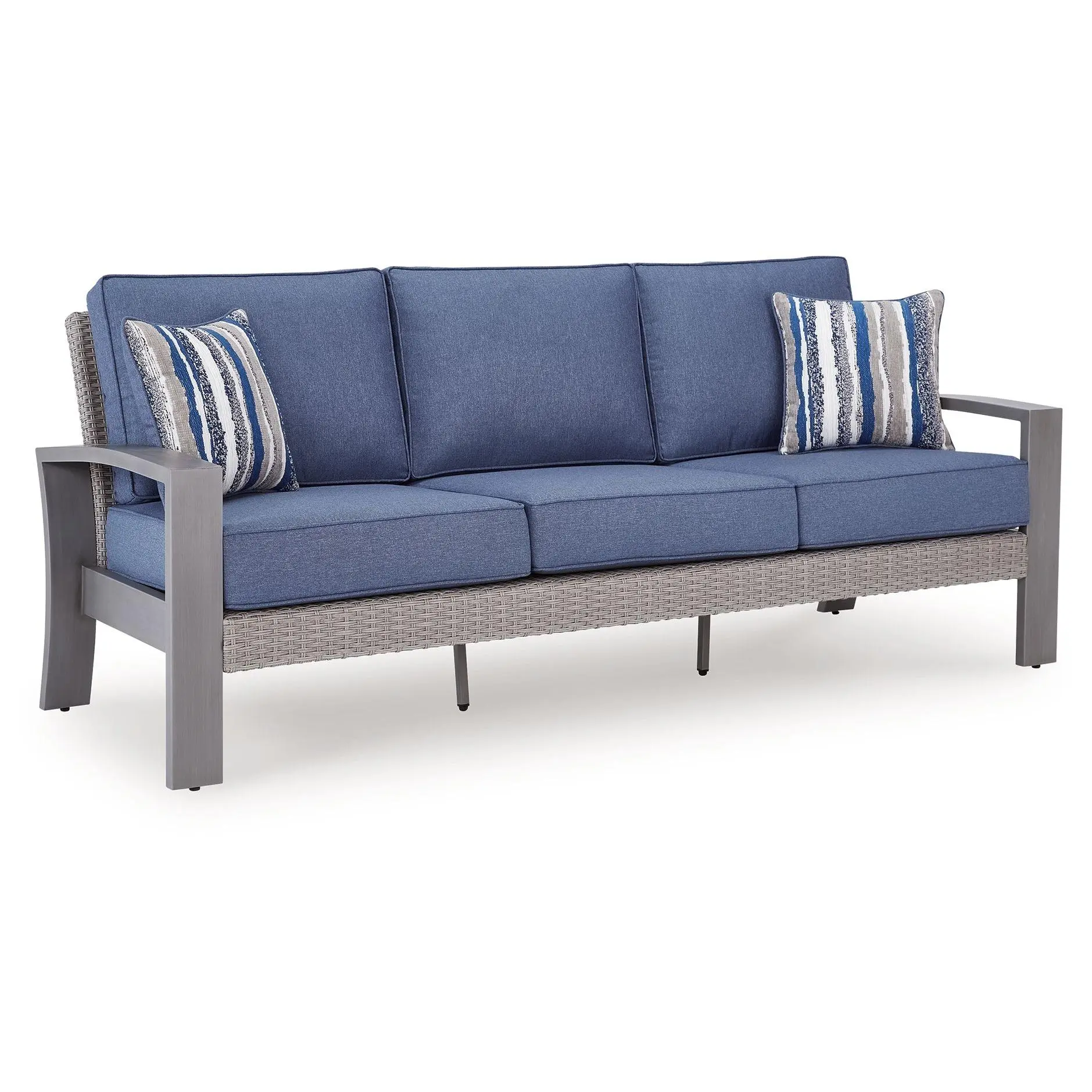 Half Moon Beach - Sofa With Cushion - Blue / Gray