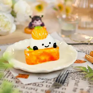 Yuzu Egg Tart SquishyX taba squishy toys handmade full silicone reborn squishyies,gifts for girls and boys