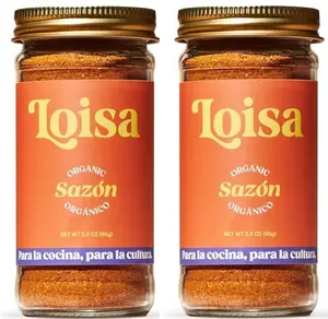 Loisa Seasoning, USDA Organic, Non-GMO, No-MSG, No Preservatives, No Artificial Coloring, No Artificial Flavors, Two 1.8oz Jars (Sazón Two Pack)