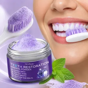 Oralhoe Natural Organic Purple Tooth Powder 50g | Gentle Mineral Formula | Stain Remover | Enhances Natural Tooth Shine | Freshens Breath | For Daily Oral Care & Sensitive Gums