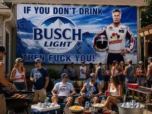 Funny Busch Light Flag – If You Don’t Drink Busch Light Then F*** You Banner | Frat House Decor | Man Cave Flag