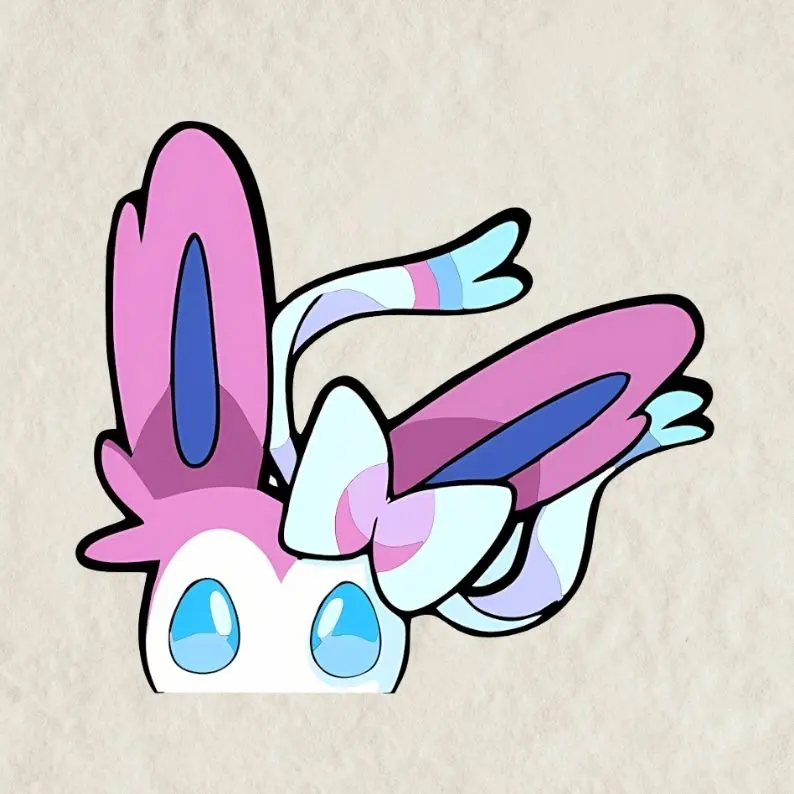 Sylveon Peeker Sticker | Vinyl waterproof sticker | Gift for Game lovers Sticker, Decal for Laptop, Water Bottle, Car, Gamer Gift