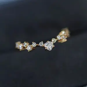 s925 sterling silver Women's Elegant Decor Engagement Trendy Exquisite Promise Ring, Chic Gorgeous Jewelry As Gift for Girlfriend，Artificial Decor Cuff Ring for Galentine's Party Style Open Adjustable Ring, Fashion Jewelry Gift Ideal for Women & Girl