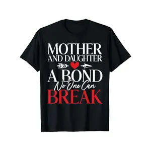 Womens Short Sleeve Graphic T Shirt Mother And Daughter Bond Heart Arrow Crewneck Casual Soft Tee for Mom Gift Family Matching Outfit Mothers Day