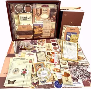 348 count  Scrapbook Kit with A6 Grid Notebook,  Junk Journals, DIY  Aesthetic Journaling Supplies for Teen Girl Women
