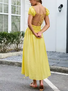 Women Dress for Summer Women's Backless Tie Dress Sexy Fashion Casual Long Dress for Daily Wear Vacation Holiday Beach Maxi Dress