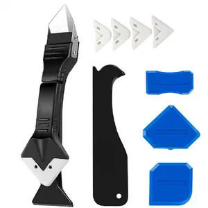 Caulking Tools Kit Silicone Caulk Finishing Tools 3 in 1 Grout Removal Tool Caulk Remover Scraper Sealant Finishing Tool for Bathroom Kitchen Window Sink Tile Repair DIY Tools