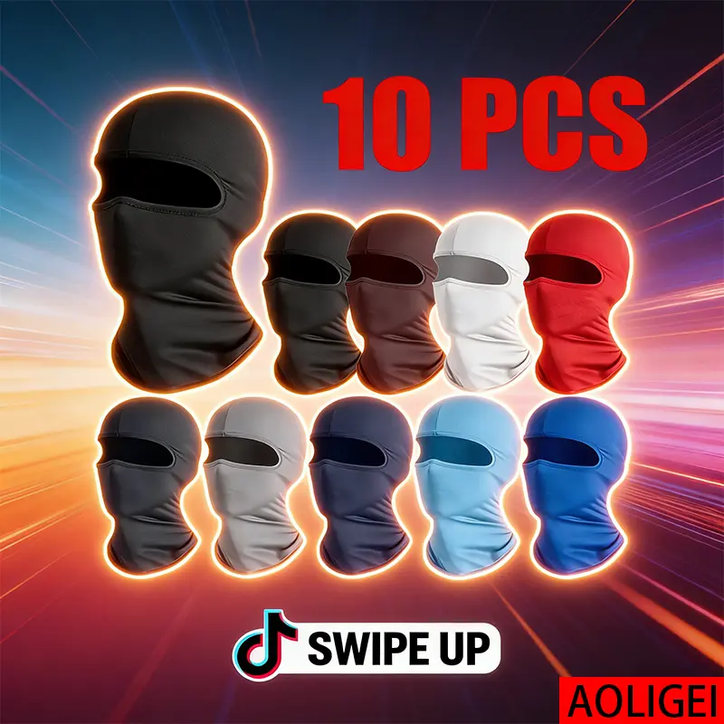 10-Pack Balaclava Bandana for Men & Women, Minimalist Quick-Dry Neck Gaiter, Multi-Use UV Protective Gear for Summer Hiking & Cycling, Motorcycle Face Mask, Machine-Washable, Uv Protection, Breathable, Ski Masks
