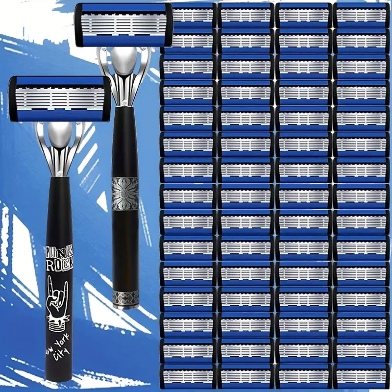 Luxury men's safety shaver with 36 blades made of high-quality stainless steel material and 2 anti slip comfortable handles. Ultra smooth and painless shaving is a must-have for men. It is a premium manual shaver
