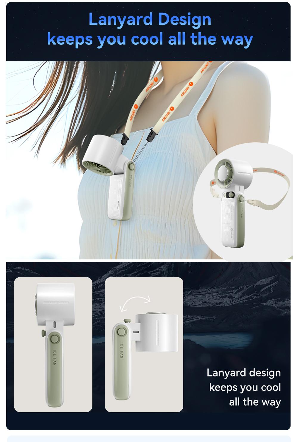 Portable Handheld Turbo Fan, 3-in-1 Rechargeable, 199 Adjustable Levels, Up to 30 hours of use, with Digital Display, One-Click Semiconductor Cooling, 135° Adjustable Airflow, Ideal for Summer Travel & Outdoor Activities, High Speed Fan, Portable fan