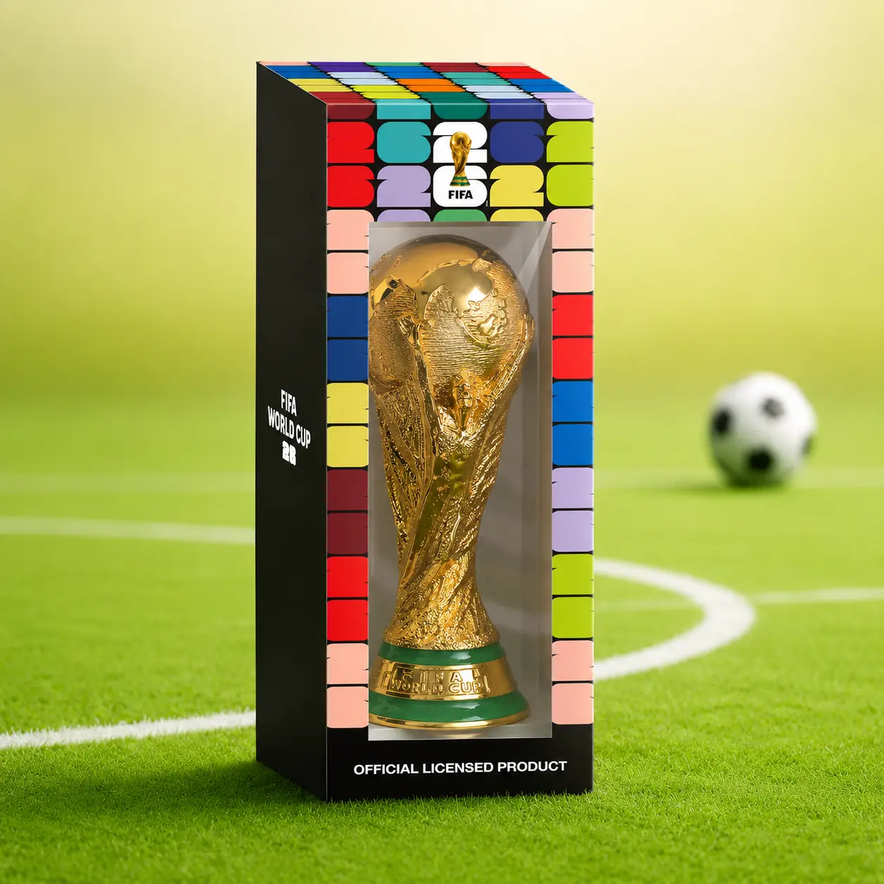 MINISO FIFA World Cup 2026 Series 135mm 3D Soccer Trophy Replica, Home Decor Collectible Sports Fan Souvenir Statue