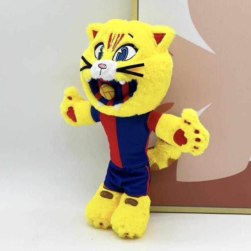 2026 Football Club Mascot 31cm Yellow Cat Plush Stuffed Animal Doll Soft Toy For Football Fans Adults Collection Souveni #YYC