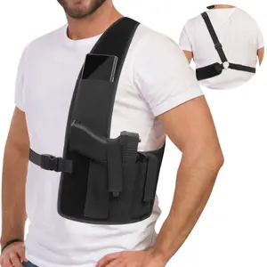 Chest Gun Holster with Phone Pouch Underarm Shoulder Pistol Holster Bag Concealed Carry Hunting Accessories None