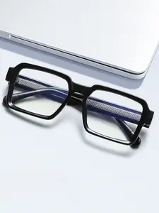 Vintage Square Frames Anti-Blue Light Glasses for Men, Daily Wear Uv400, Replaceable Prescription Lenses, Comfort & Style Combined, Trendy Vintage Eyeglasses 2532
