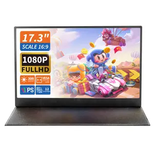 18.5" Portable Monitor 1080P FullHD HDR IPS 60Hz for Laptop PC Mac Phone Xbox Switch PS5 with HDMI USB Dual Speakers 178° Viewing Angle 16.7M Hues 250 cd/m² 1000:1 Contrast Ratio
