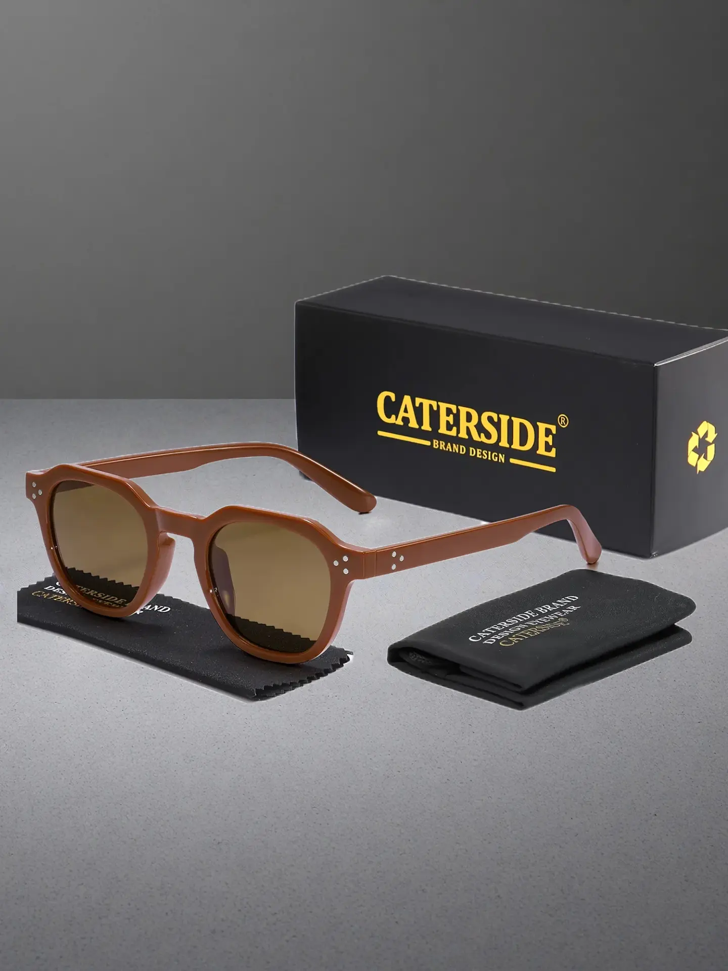 CATERSIDE Punk Style Tr90 Sunglasses Uv400 Protection, Unisex Retro Color Block Square Frame, Casual Streetwear for Travel Beach Music Festivals