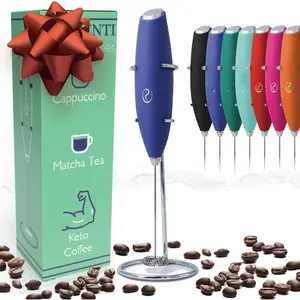 Portable Electric Milk Frother, Matcha Whisk, Milk Frother for Coffee Frother Electric Hand Blender, Mini Electric Whisk Small Hand Blender (Periwinkle)