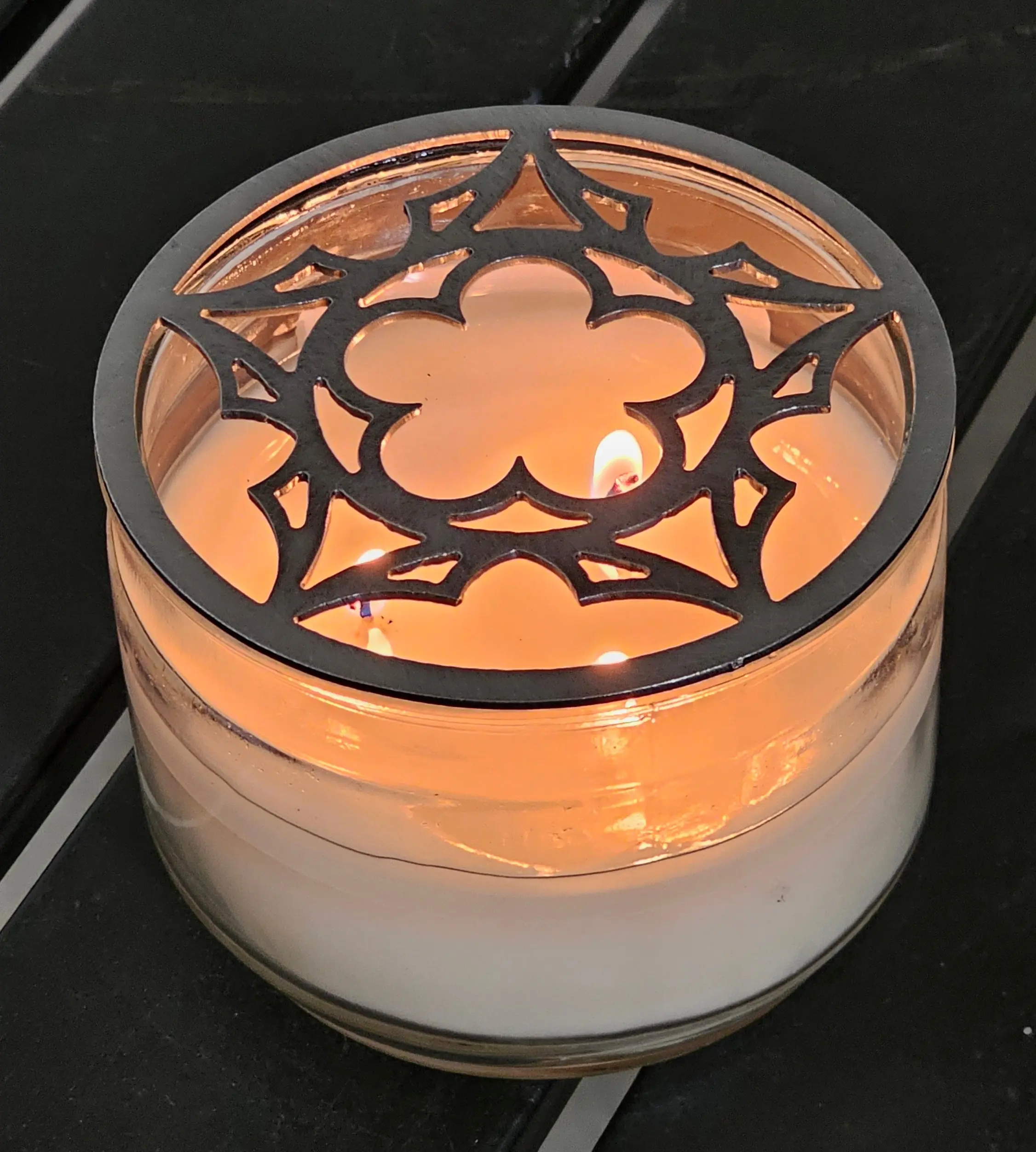 Gothic Light Candle Topper – Metal Jar Candle Accessory for Gothic & Vintage Home Decor