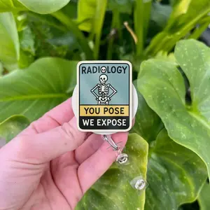 Funny Radiology Badge Reel: Skeleton X-Ray Tech Humor