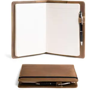 , Case for Hardcover Leuchtturm A5 (5.75 x 8.25 in.) Notebook, Protective Cover for Journal, Personal Planner, Full Grain Leather,  Writing Accessory (Single Malt Mahogany, A5)