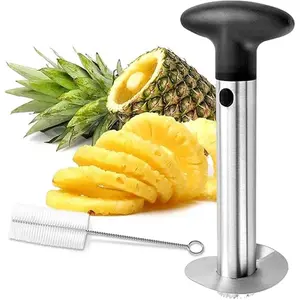 Pineapple Corer and Slicer Tool, Stainless Steel Pineapple Cutter, Fruit Peeler, Corer, Slicer with Sharp Blade, Easy-to-Use Pineapple Eye Peeler for Home Kitchen, Dishwasher Safe, Pineapple Cutter Tool for Fruit Lovers & Kitchen Gadgets