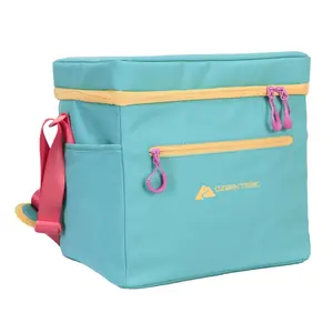 Ozark Trail Coated Soft Side Cooler with Removable Hardliner, 24 Can, 16 Quart Capacity, Summer Vibes Collection, Bright Green