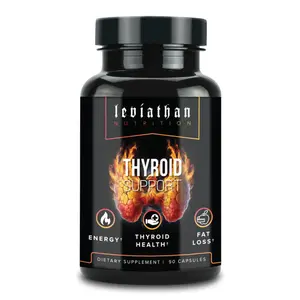 Leviathan Nutrition Thyroid Support | Energy & Thyroid Health & Iodine Supplement, Selenium, Zinc, Manganese, Copper, L Tyrosine, Guggul Support for Women & Men Fitness Healthcare