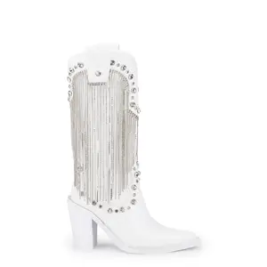 Present Perfect Cowboy Boots - White