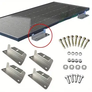 4 Set Solar Panel Z Mounting Brackets - Sturdy Supports for RV Boat Camper Solar Installation, Silvery Fixing Bracket Set outdoorfun