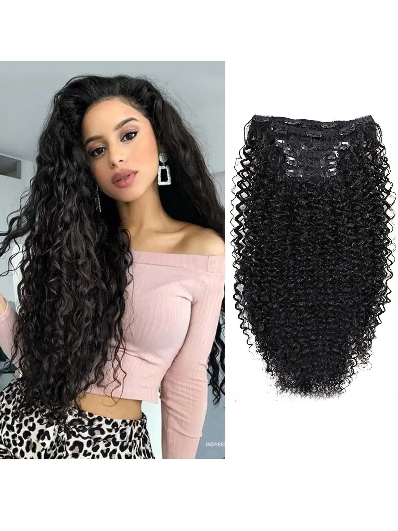 Small Curl Hairpiece Set 6 Pieces, Invisible Seamless Natural Fashion Hair Extensions, Kinky Curl Clip On Hairpieces for Stylish Looks, Synthetic Hair Hairpieces, Curled Hair Extensions
