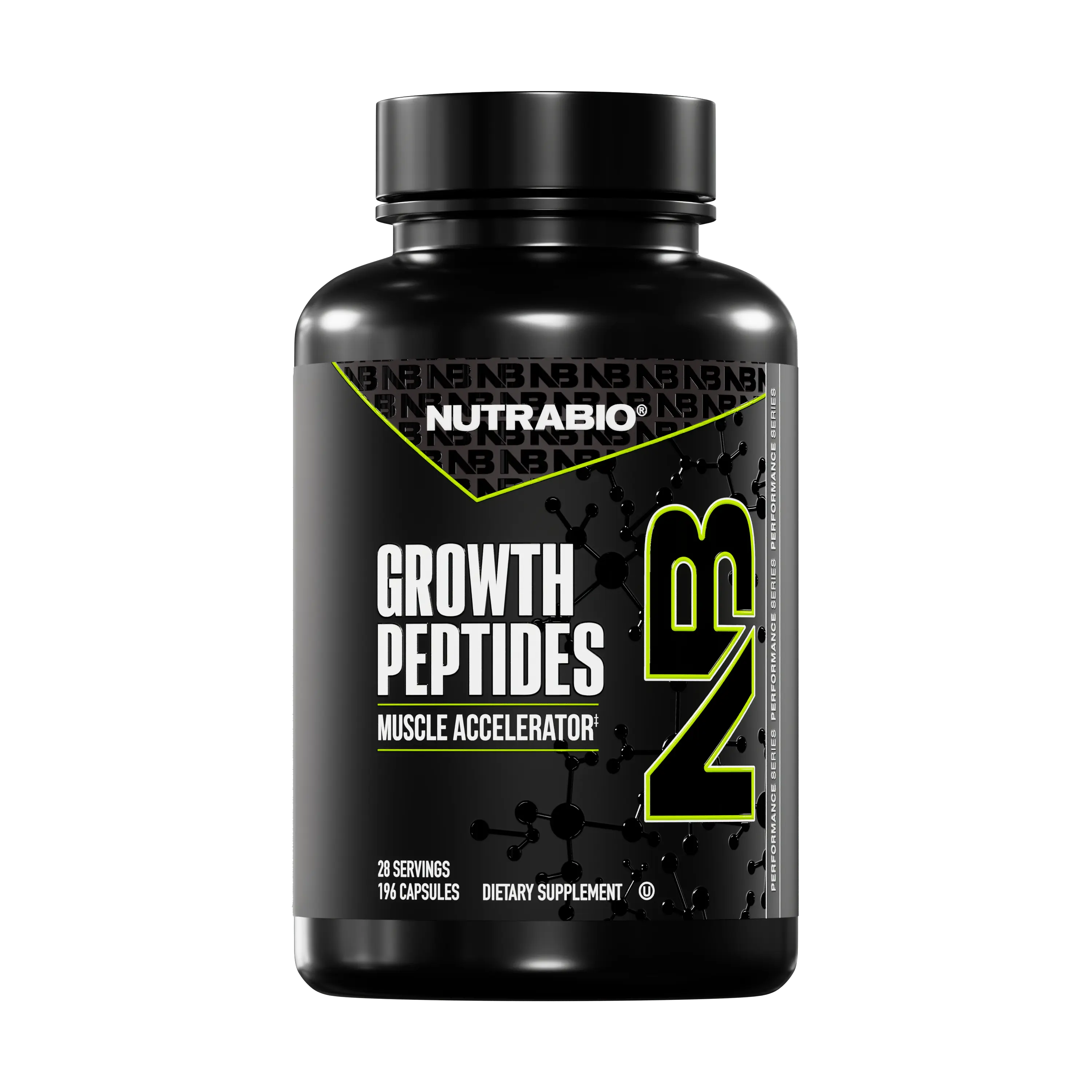 NutraBio Growth Peptides | Muscle Accelerator with DiLeucine & PeptiStrong | Natural Peptides for Muscle Growth Men & Women | 28 Servings