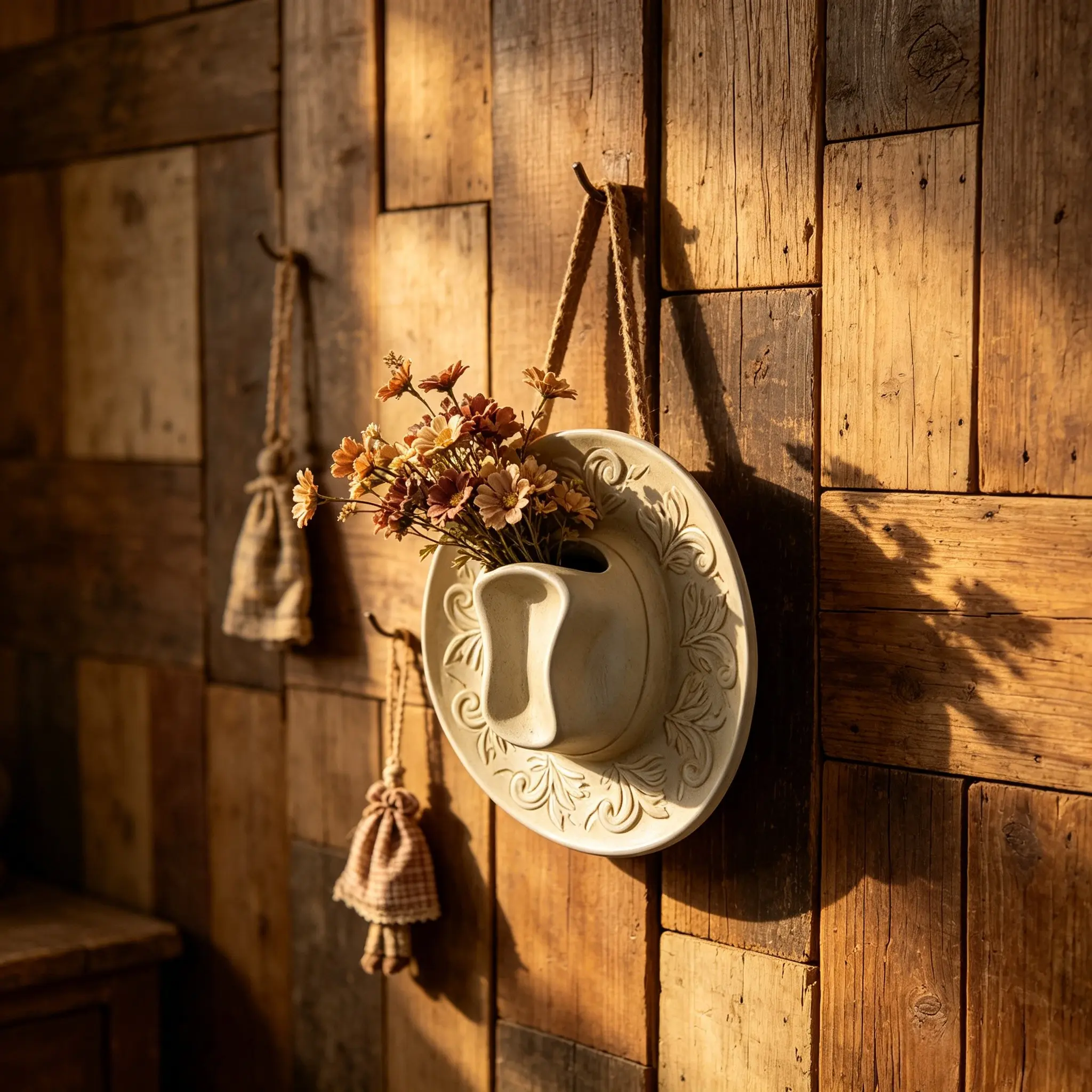Indoor Plant Hanging Wall Planter, Wall Plant Holder, Resin Cowboy Style Floral Wall Vase, Suitable for Bathroom, Living Room, Office, Home Decor