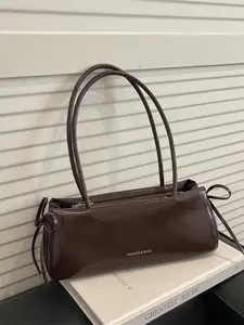 Pure Color Pillow Bag Bow Design Versatile Elegant Cute Trendy Fashionable Shoulder Bag, Stylish Accessory for Everyday Use, Casual Trendy Bag