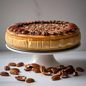 Andy Anand Caramel Pecan Cheesecake, 9-Inch, 2.8 lb – Freshly Baked, Real California Cream Cheese, No Preservatives, Birthday & Holiday Gift