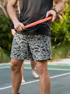 Men's Regular Fit Letter Print Camo Shorts, Casual Comfy Breathable Shorts for Summer, Men's Bottoms for Daily Wear