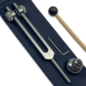 174 Solfeggio Weighted Tuning Fork with Attenuator – Acupressure, Reflexology, Cranial Stimulation – Sound Healing & Biofield Harmonization with Vibration Therapy Tools – Weighted Boot | Earthy Gray