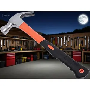 11 Oz Stubby Hammer with Shock-Absorbing Handle - Forged Steel Construction for Driving and Pulling Nails - Compact Tack Hammer - Durable Leather Grip - Professional Hand Tool for Carpentry