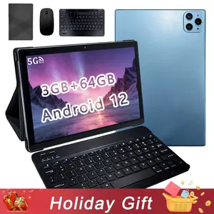 10.1-inch Wireless Tablet computer, 9-in-1 Accessories Kit, Android 12 system, expandable 1TB, supports 5G network, internet access, touch screen, dual cameras, with protective case, keyboard, mouse, adapter, touch pen