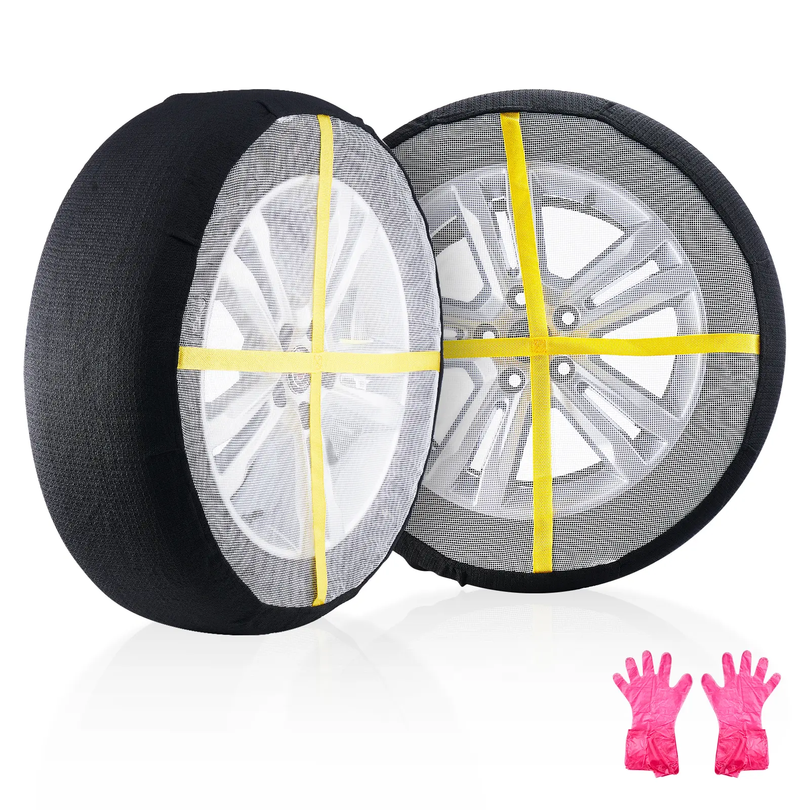 【Summerfinds】VEVOR Thickened Snow Socks for Tires Polyester Fiber Tire Socks with Elastic StrapsSnow Traction Tire Cover for CarSUVPickup and Truck (Pack of 2)-Medium