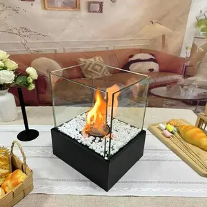Outdoor tabletop fireplace, modern indoor and outdoor tabletop alcohol heater, home terrace balcony decorative wood stove, outdoor fireplace, gift for mother, wedding, housewife, tabletop fire pit