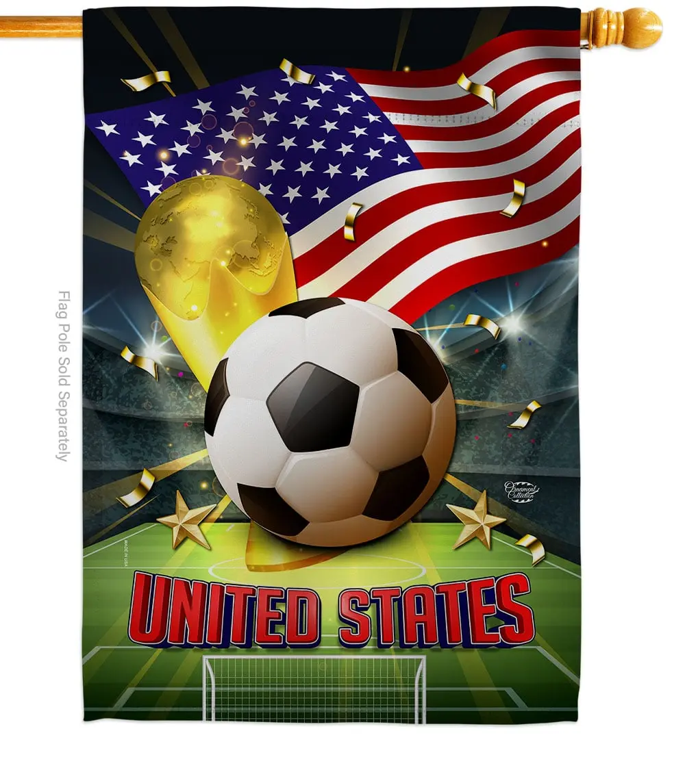 Ornament Collection H190146-BO 28 x 40 in. World Cup United States Sports Soccer Double-Sided Vertical Decoration Banner House & Garden Flag - Yard Gift