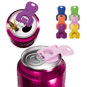 Manual Easy Can Opener, 6 Pack Colorful Soda Beer Can Opener & Beverage Can Cover Protector, Premium Plastic Shields Can Openers for Pop, Coke, Beer, Soda, Drink Aluminum Beverage