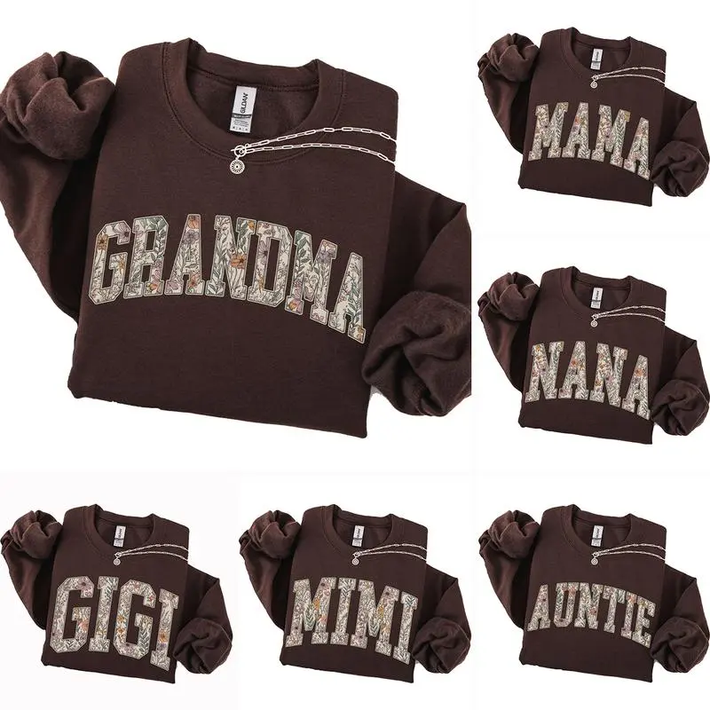 Custom Grandma Heart Sweatshirt - Personalized Grandparent Gift - Floral Grandma, Mama, Nana, Auntie, Mimi, Gigi, Mamaw, Gammie Shirt-women's sweatshirt