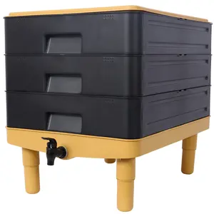 Hardware 3-Tray Worm Farm Kit,65L Worm Composter for Vermicomposting Starter, Indoor & Outdoor Worm Composter, Worm Compost Bin for Recycling Food Waste