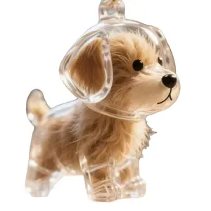 Dog Hair Keepsake Keychain, Transparent Capsule Pendant with Cute Puppy Design, Pet Memorial Gift for Dog Lovers, 3 Styles Available, Adorable Puppy Design, Christmas Gift, Lightweight Keychain