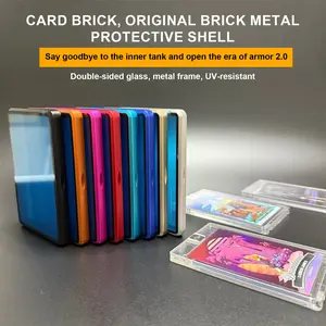 1x Magnetic Trading Card Holder Protector, Trading Card Toploaders For One Metal Touch Frame Fits 35PT-130PT Magnetic Card Holder Glass UV Protection and Scratch Resistant Card Display Storage Case for PTCG, TCG, Sports Games Cards